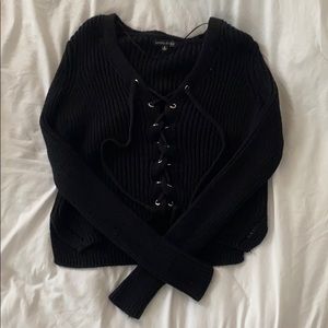 Black Knitted Long Sleeve